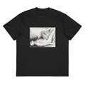 Black T-shirt Man On His Back Nude Print Signature