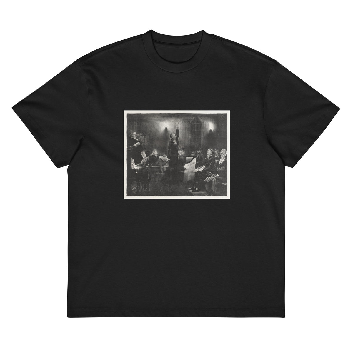 Black T-shirt Prayer Meeting Second Stone Print Signature