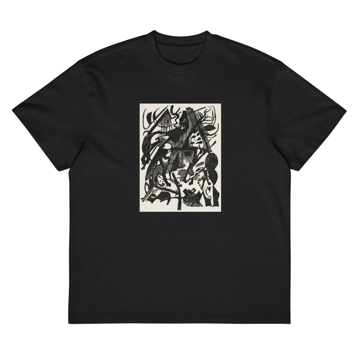 Black T-shirt Birth Of The Wolves Print Signature