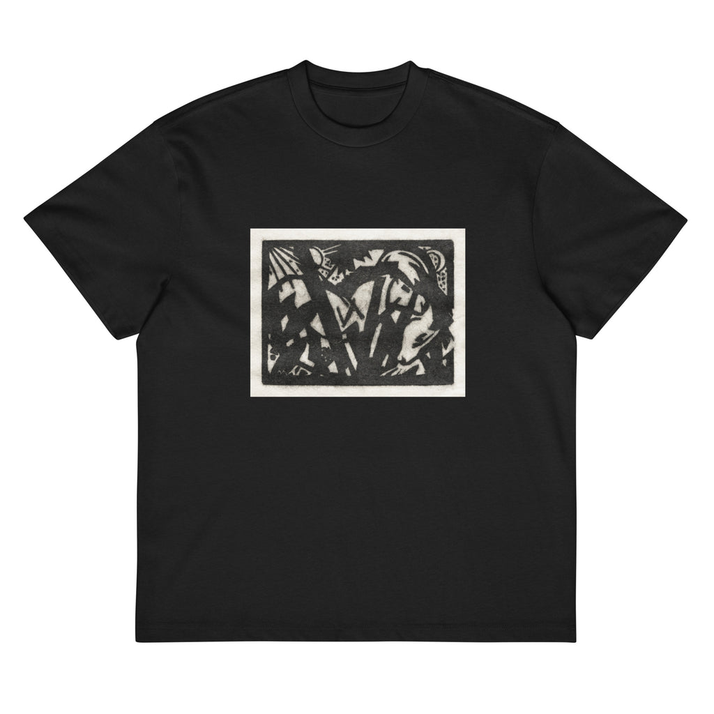 Black T-shirt Horse Print Signature