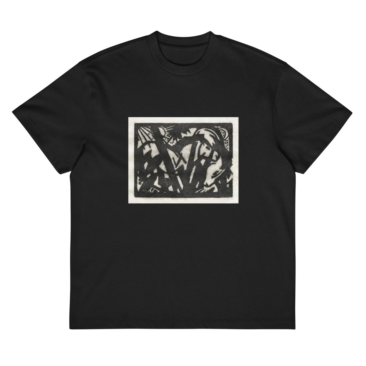 Black T-shirt Horse Print Signature