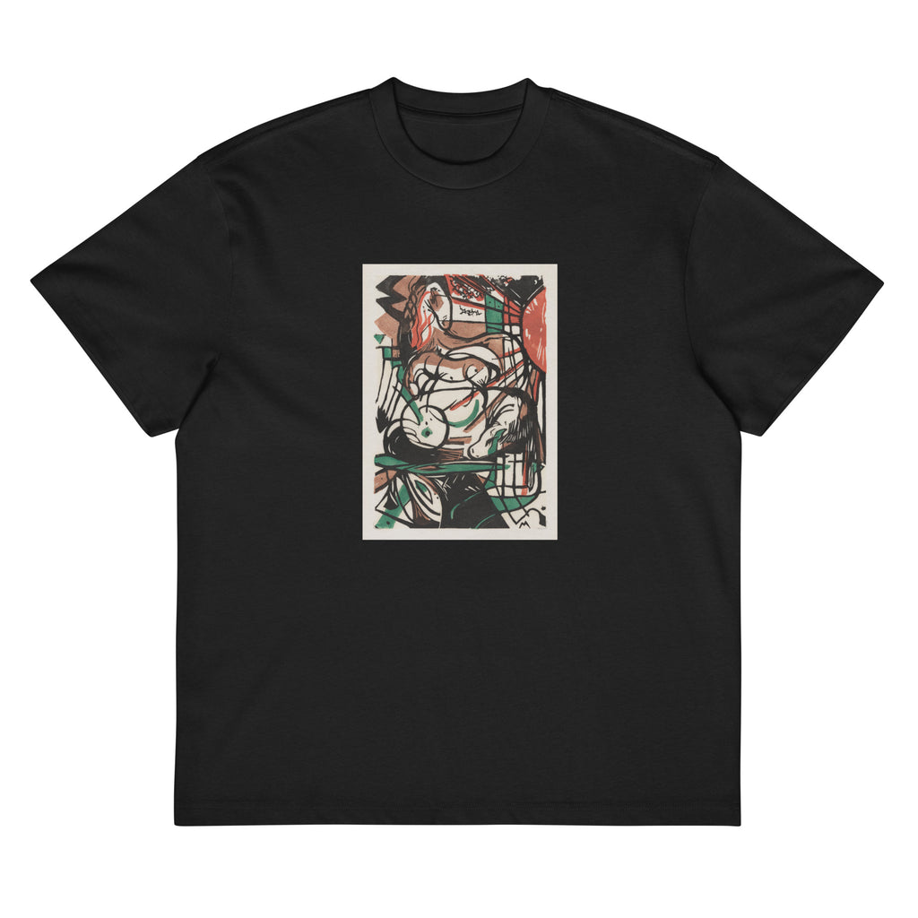 Black T-shirt The Birth Of Horses Print Signature