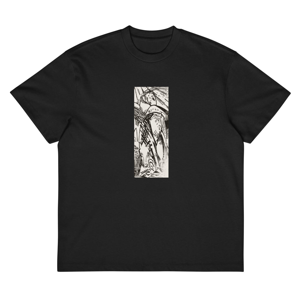 Black T-shirt Horses Print Signature