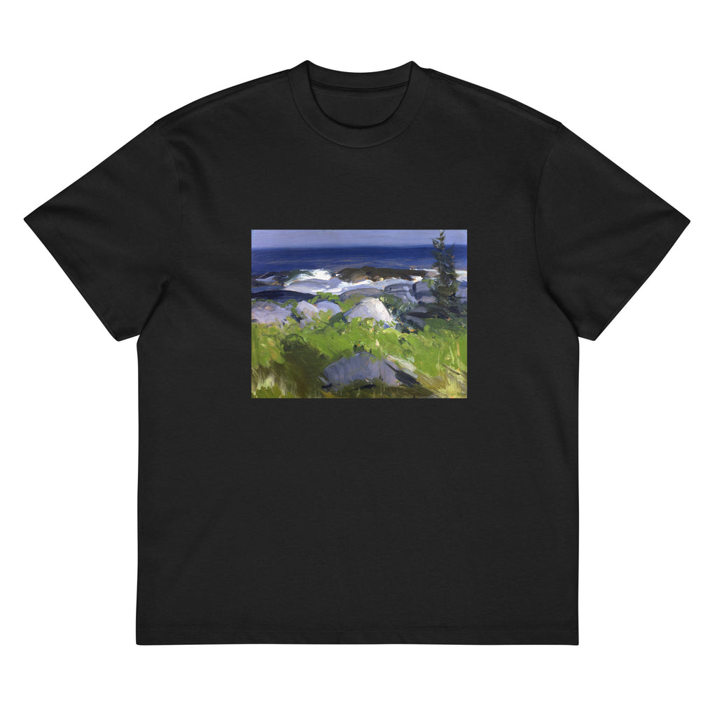 Black T-shirt Vine Clad Shore Monhegan Island Signature