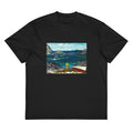 Black T-shirt The Harbor Monhegan Coast Maine Signature