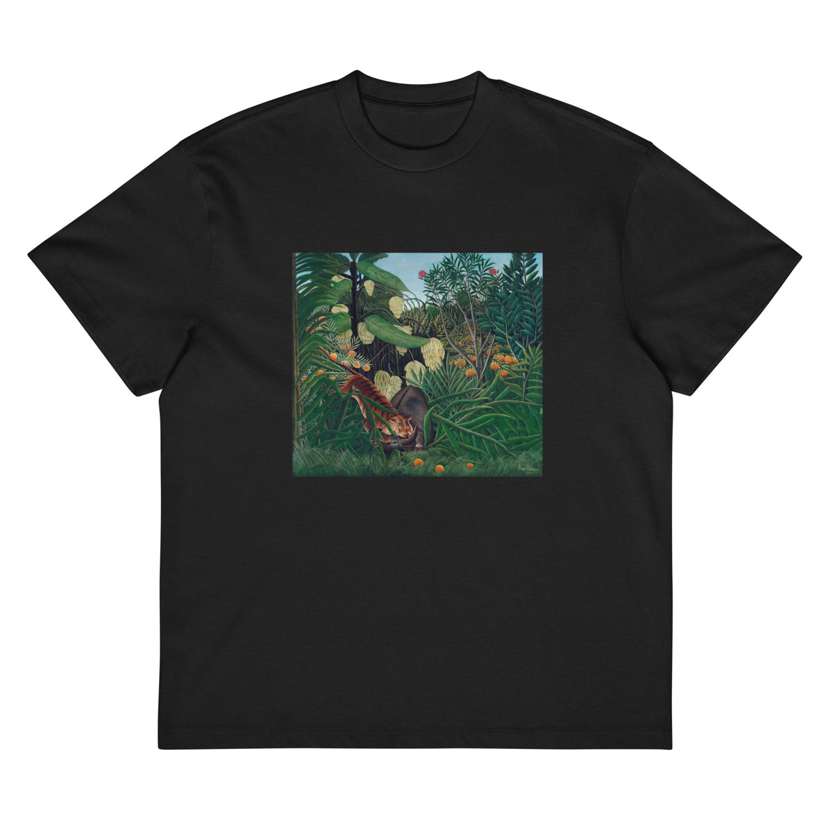 Black T-shirt Fight Between A Tiger And A Buffalo Signature