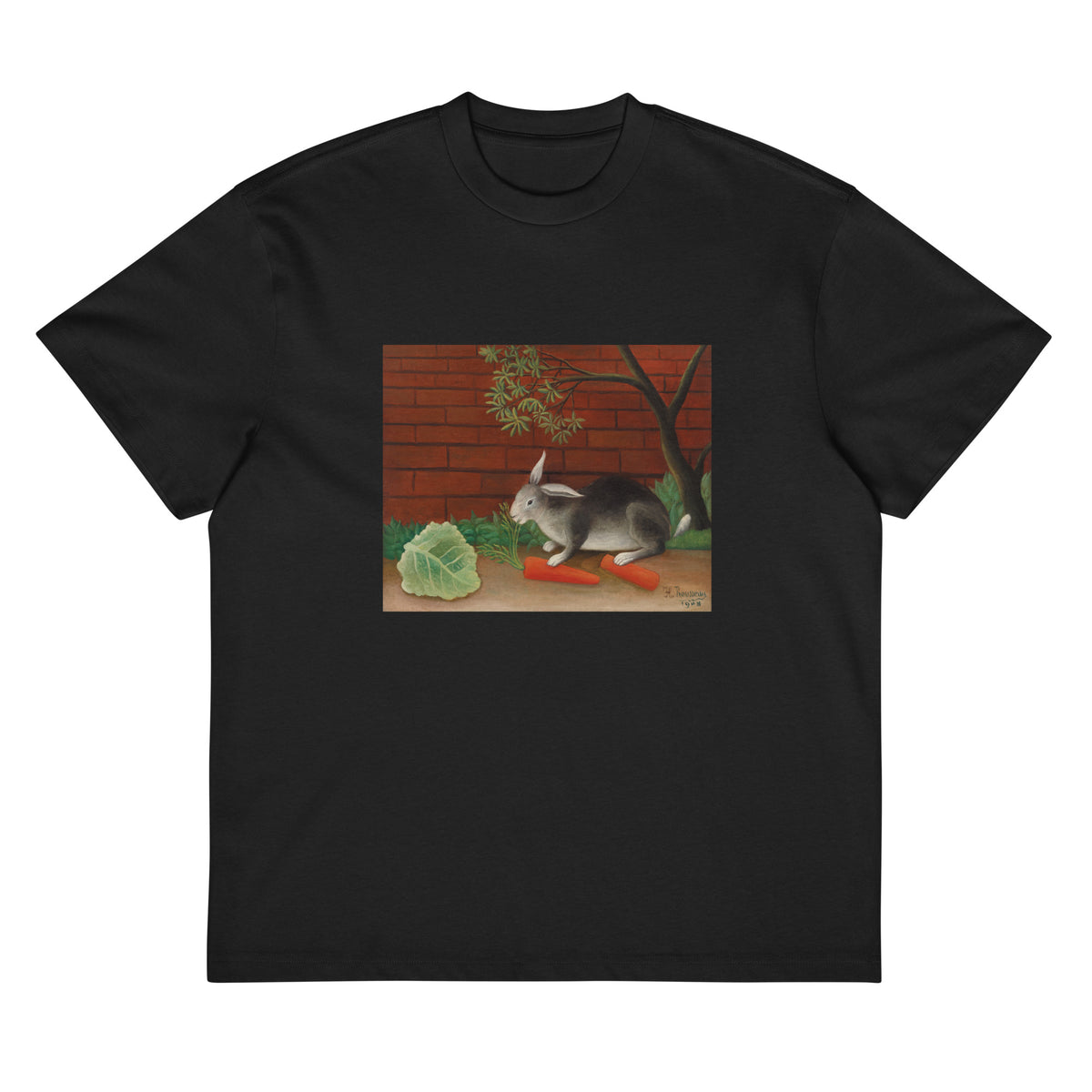 Black T-shirt The Rabbit Meal Le Repas Du Lapin Signature
