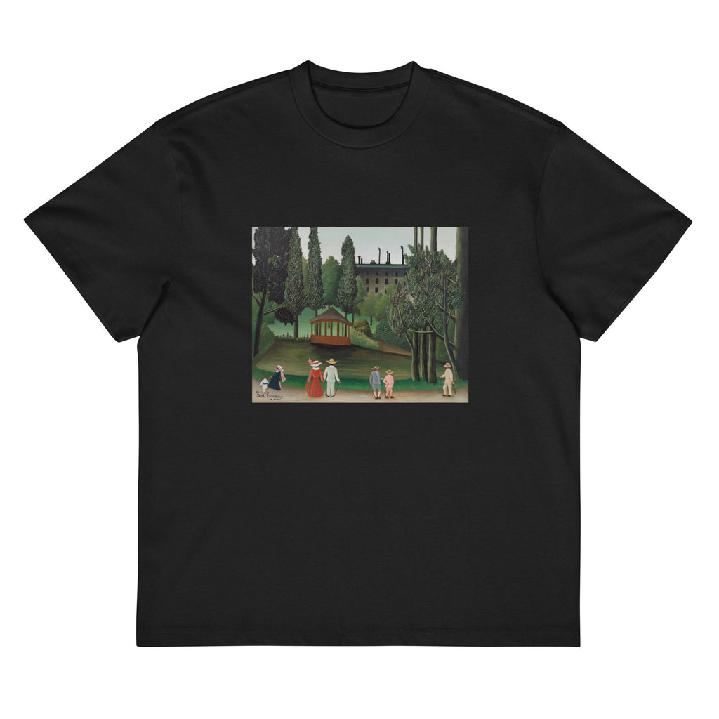 Black T-shirt View Of Montsouris Park The Kiosk Vue Du Parc Montsouris Le Kiosque Signature
