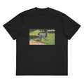 Black T-shirt Peasant With A Hoe Signature