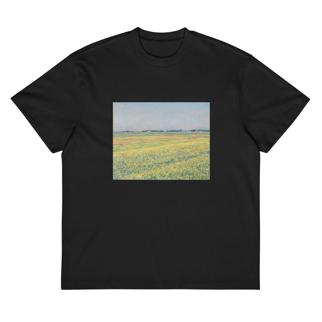 Black T-shirt The Plain Of Gennevilliers Yellow Fields Signature