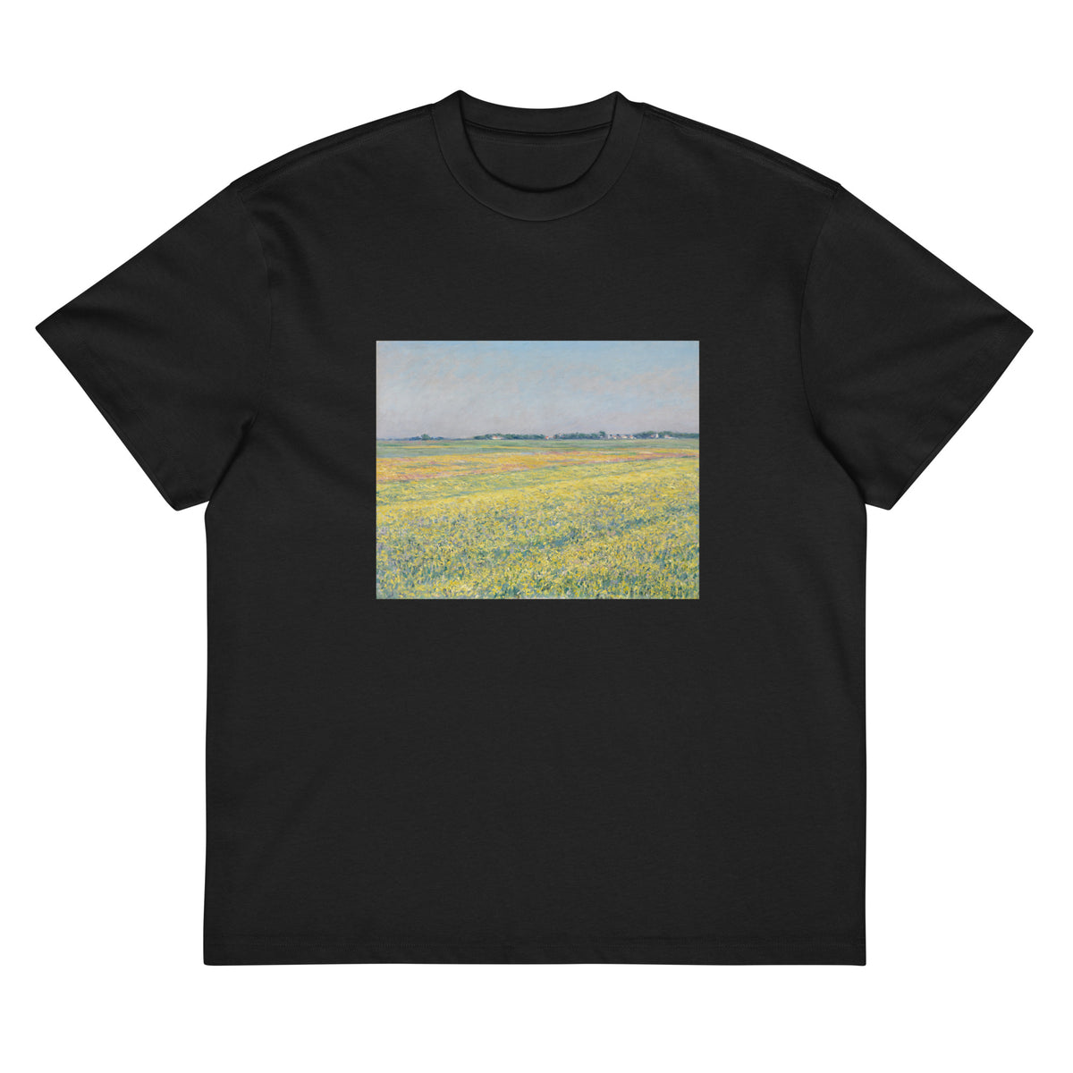Black T-shirt The Plain Of Gennevilliers Yellow Fields Signature