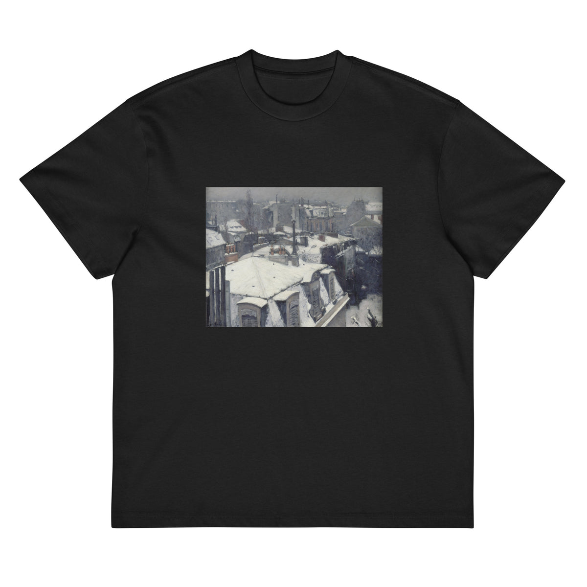 Black T-shirt Rooftops In The Snow Signature