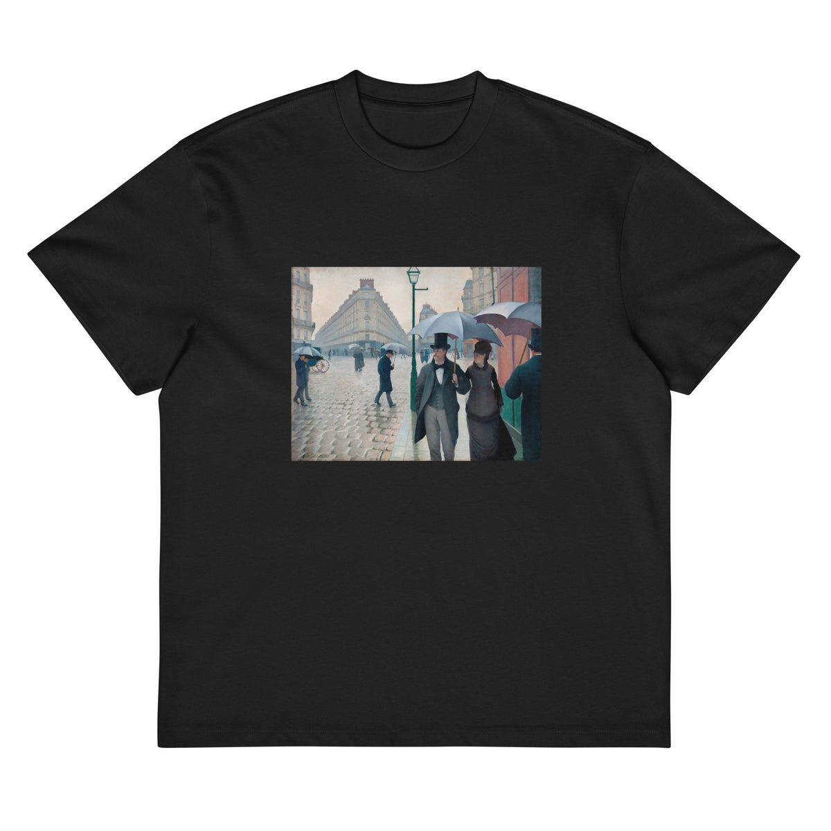 Black T-shirt Paris Street Rainy Day Signature