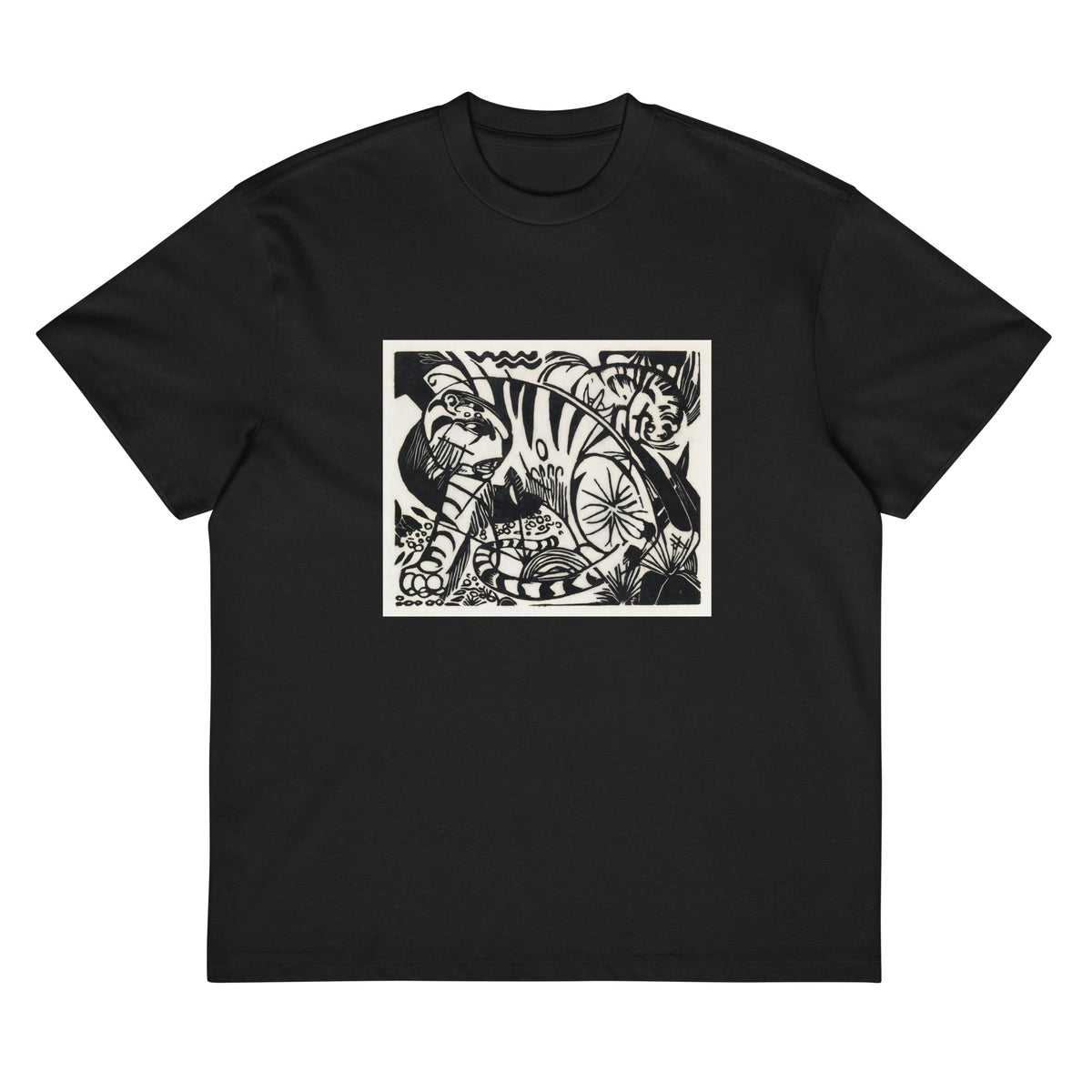 Black T-shirt Tiger Print Signature