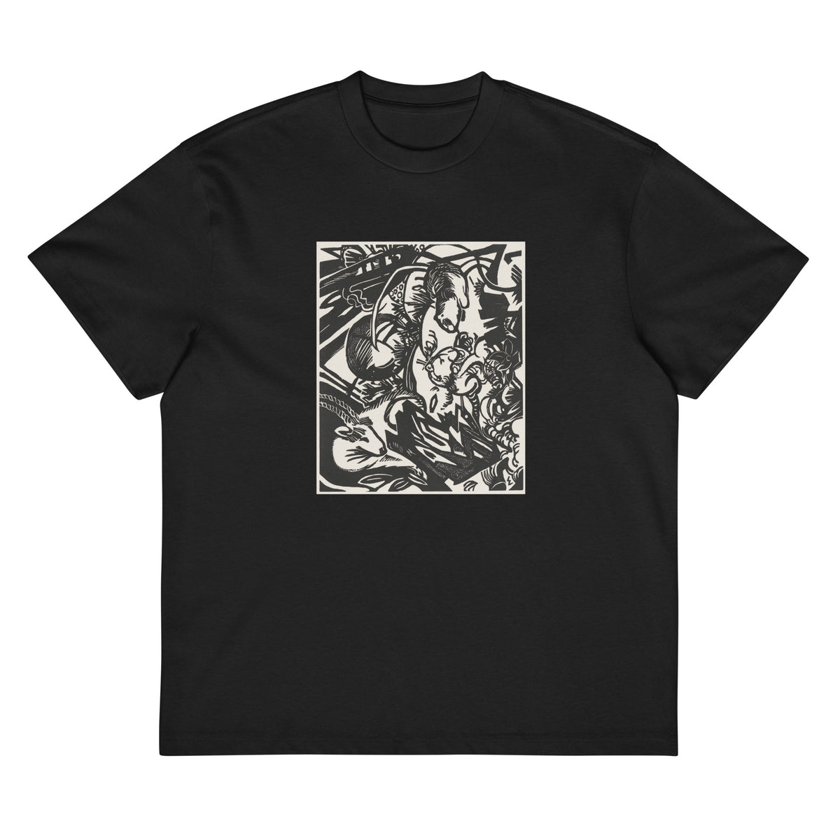 Black T-shirt Animal Legend Tierlegende Print Signature