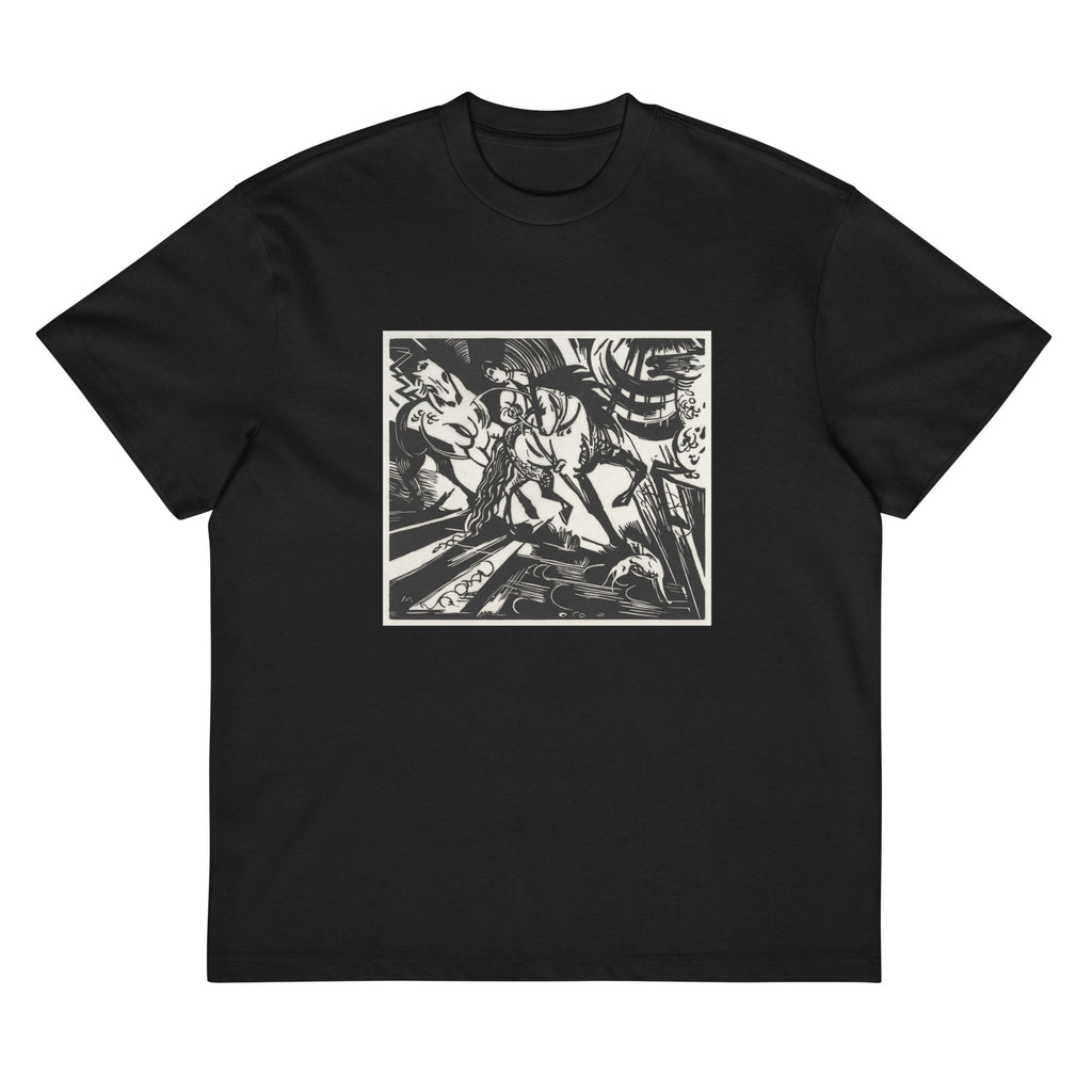 Black T-shirt The Riding School Print Signature