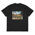 Black T-shirt Henri Rousseau Seine And Eiffel-Tower In The Sunset Famous Painting Signature