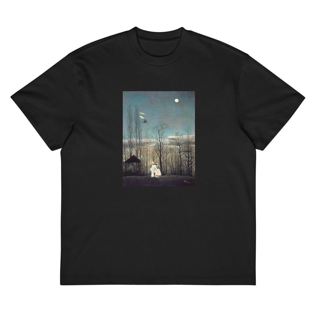 Black T-shirt Henri Rousseau Carnival Evening Famous Painting Signature