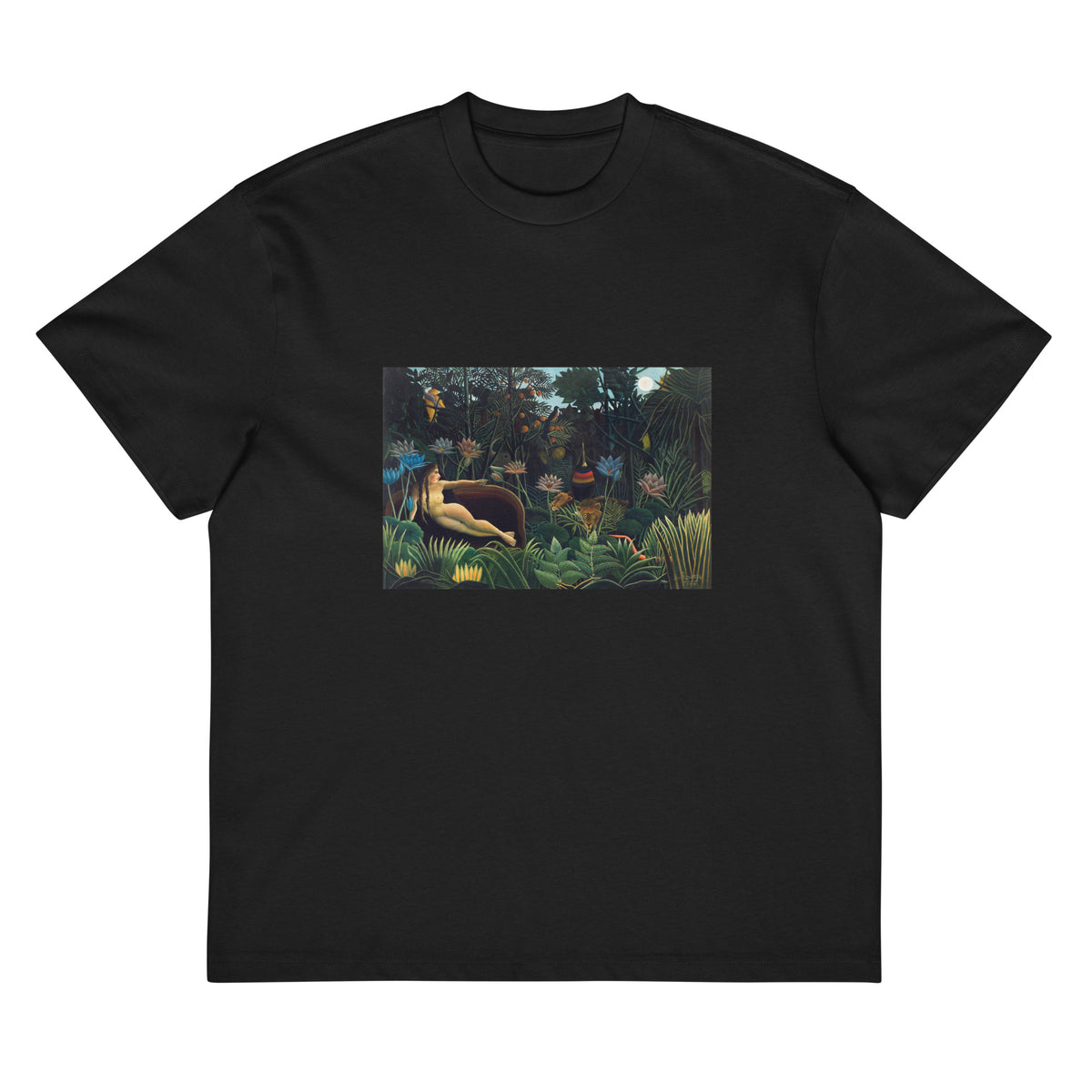 Black T-shirt Henri Rousseau The Dream Famous Painting Signature