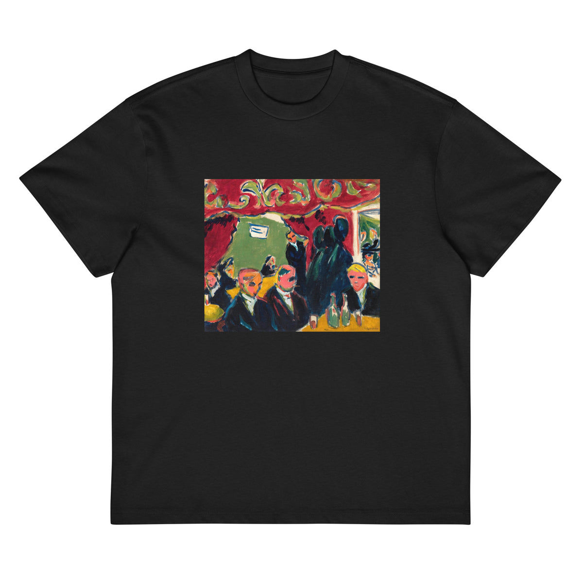 Black T-shirt Ernst Ludwig Kirchner Tavern Famous Painting Signature