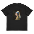 Black T-shirt Johannes Vermeer Girl With A Pearl Earring Famous Painting Signature