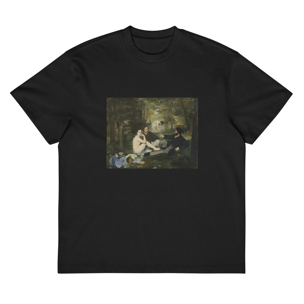 Black T-shirt Luncheon On The Grass Edouard Manet 1863 Signature