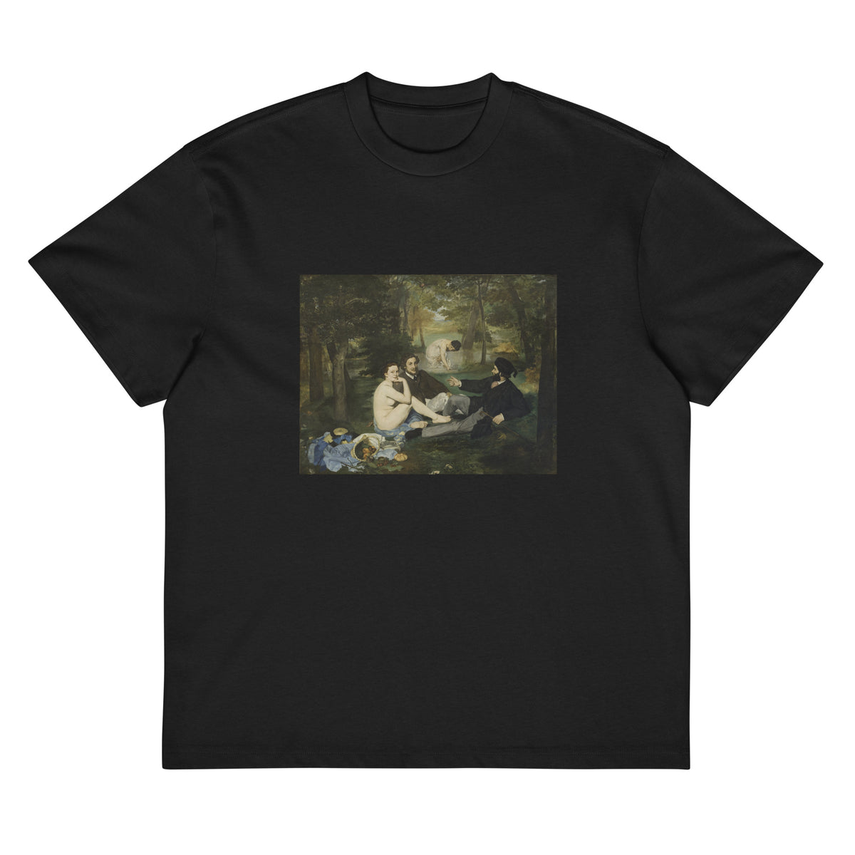Black T-shirt Luncheon On The Grass Edouard Manet 1863 Signature
