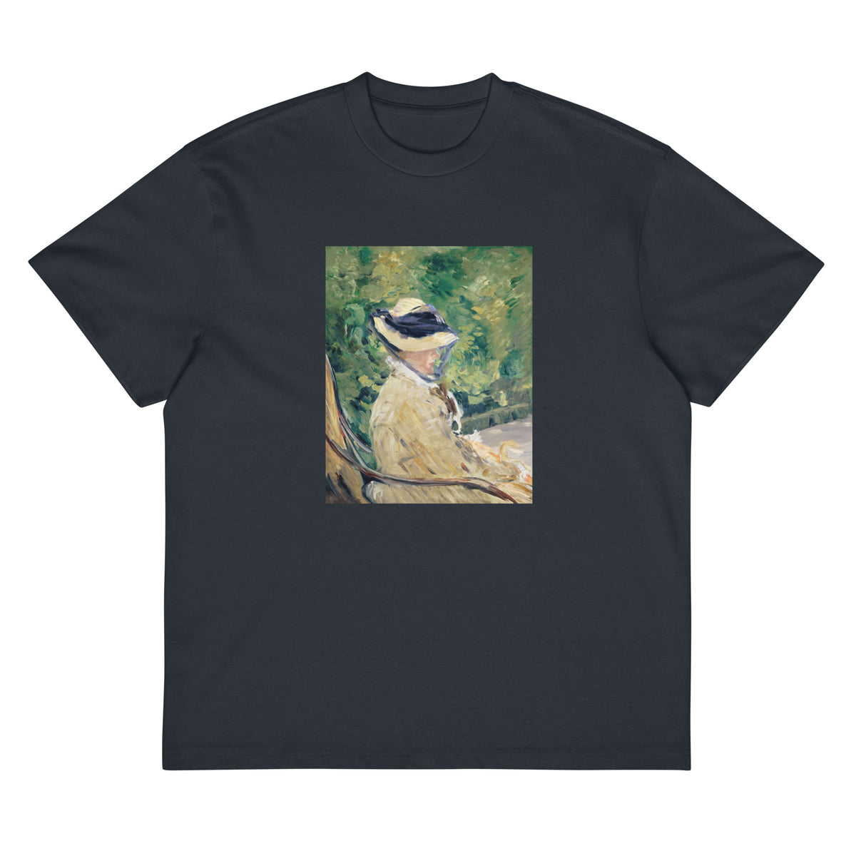 Navy T-shirt Madame Manet Suzanne Leenhoff 1830 1906 At Bellevue Painting In High Resolution Signature