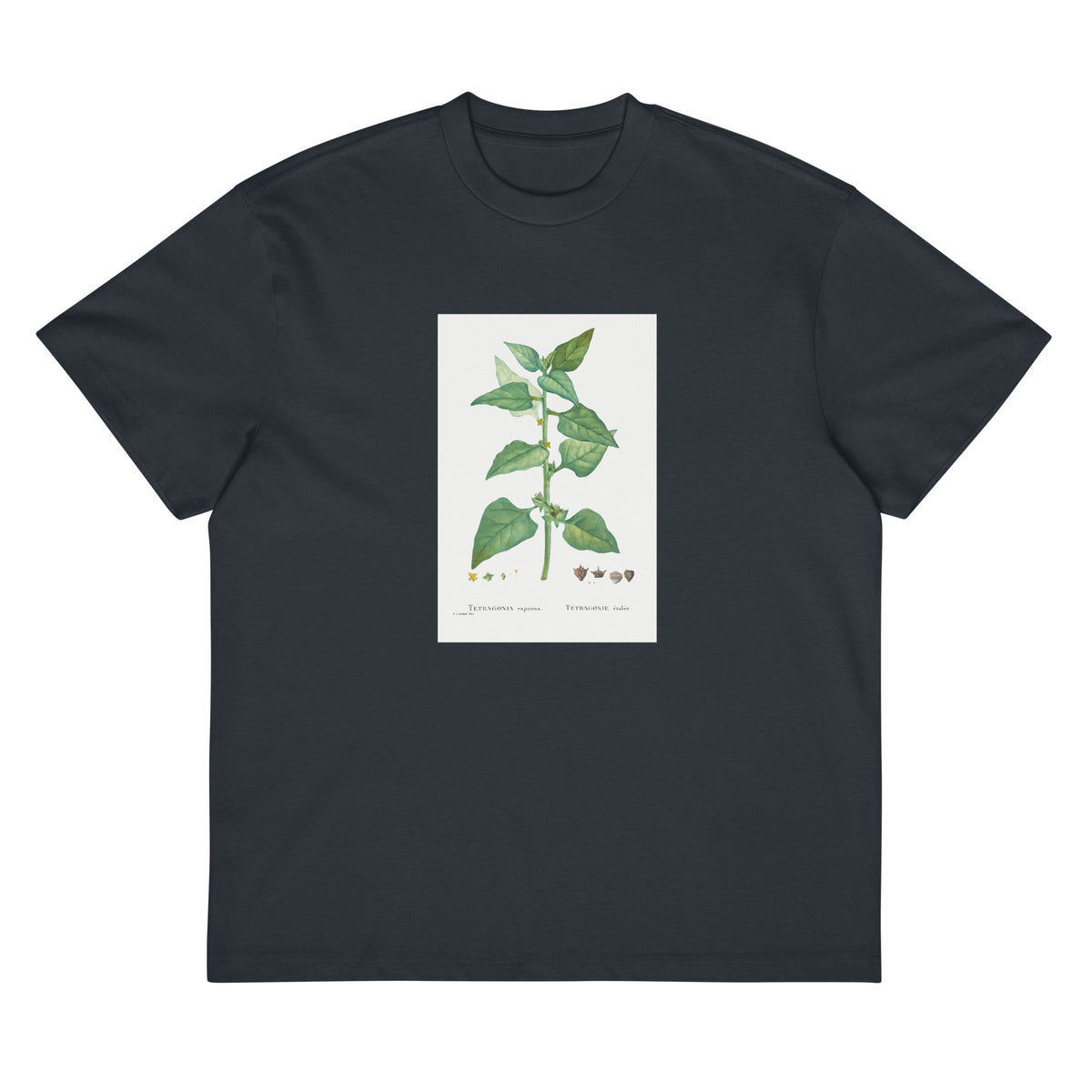 Navy T-shirt Tetragonia Expansa New Zealand Spinach Signature