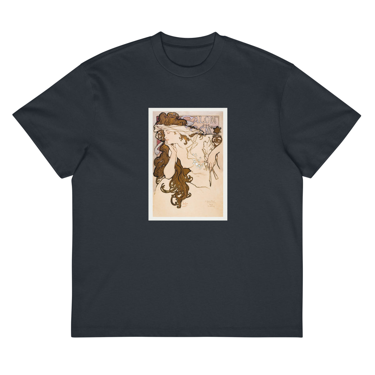 Navy T-shirt Salon Des Cent Poster Signature