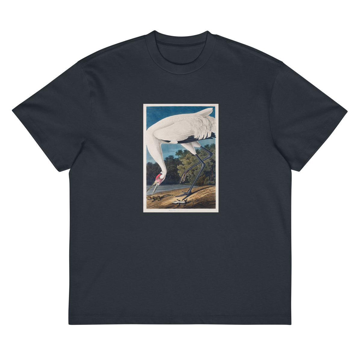 Navy T-shirt Hooping Crane Signature