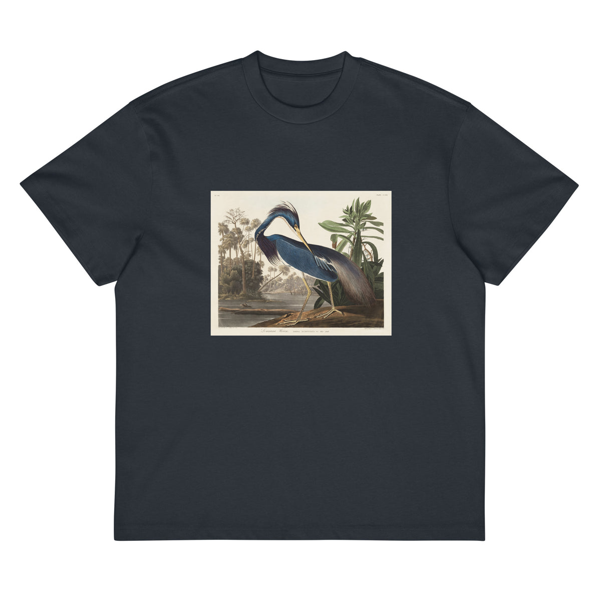 Navy T-shirt Louisiana Heron Signature