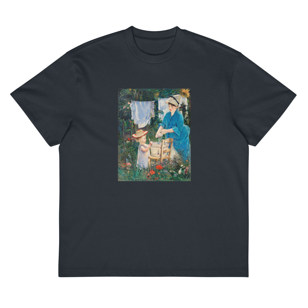 Navy T-shirt Laundry Le Linge Painting In High Resolution Signature