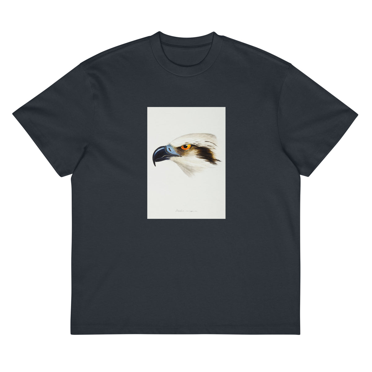 Navy T-shirt White-Headed Osprey Pandion Leucocephalus Illustrated Signature