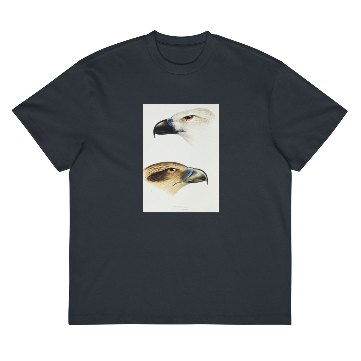 Navy T-shirt 1 White-Bellied Sea Eagle Haliaeetus Leucogaster 2 Whistling Kite Haliastur Sphenurus Illustrated Signature