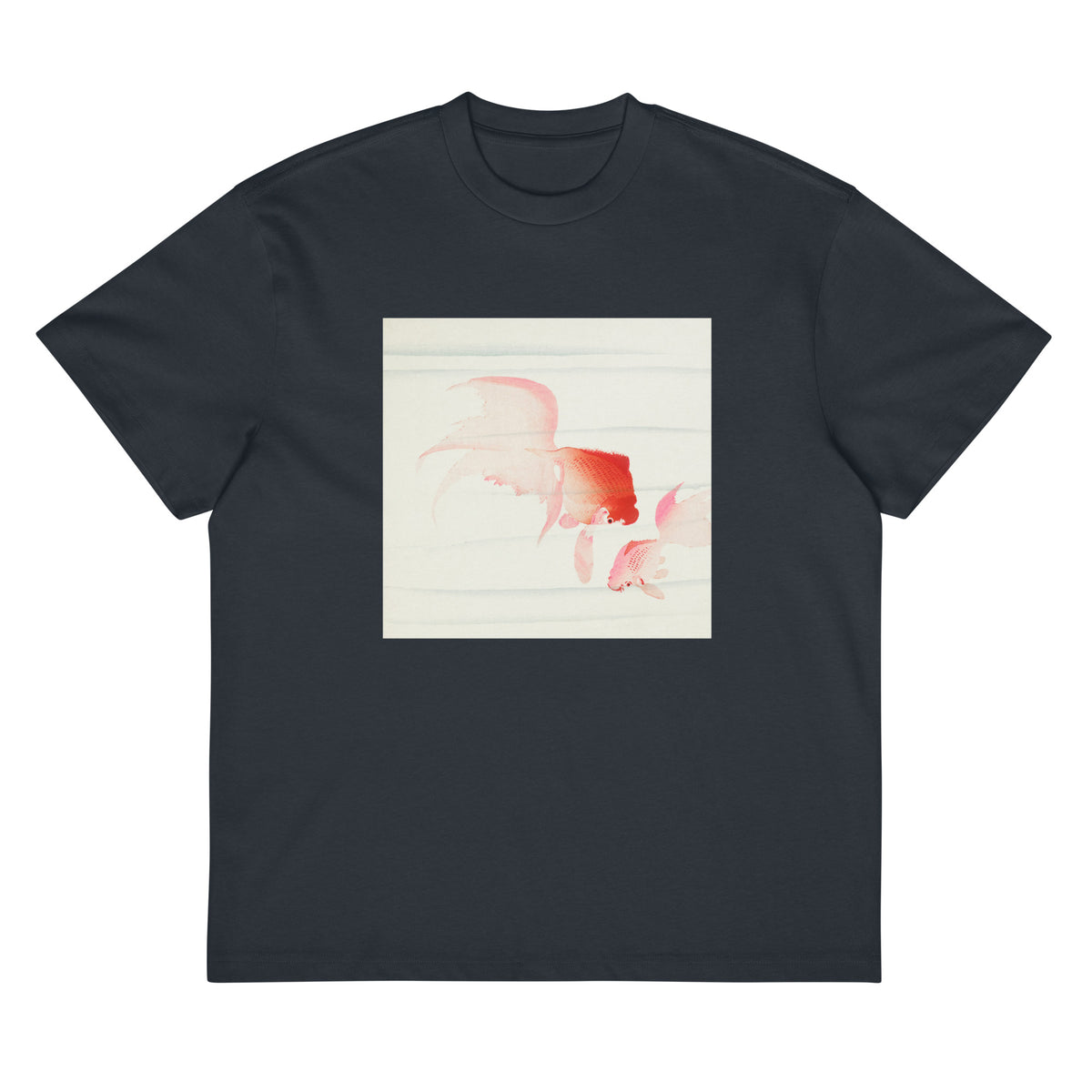 Navy T-shirt Gold Fish - Ohara Koson 1900 Signature