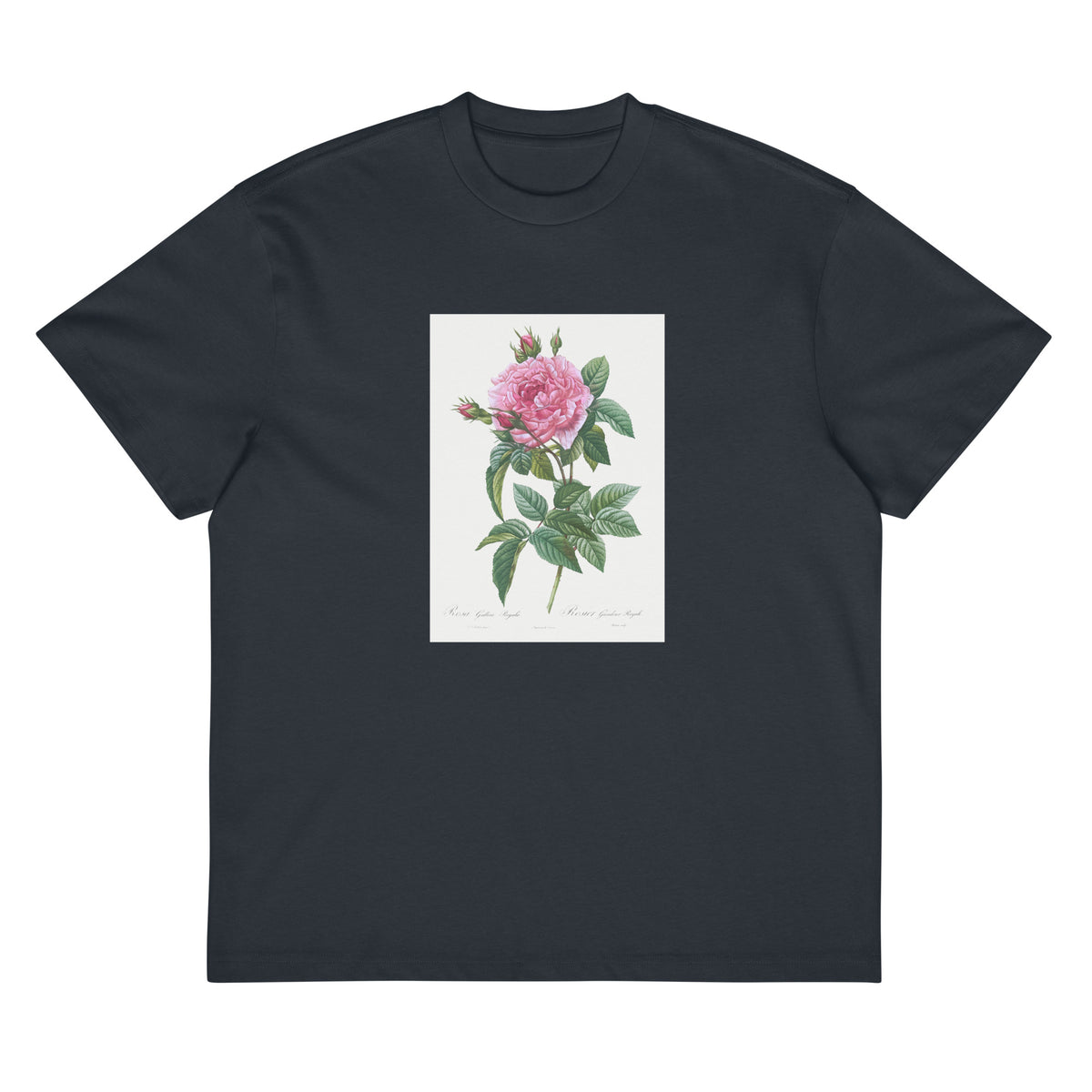 Navy T-shirt Gallic Rose Rosa Gallica Regalis Signature