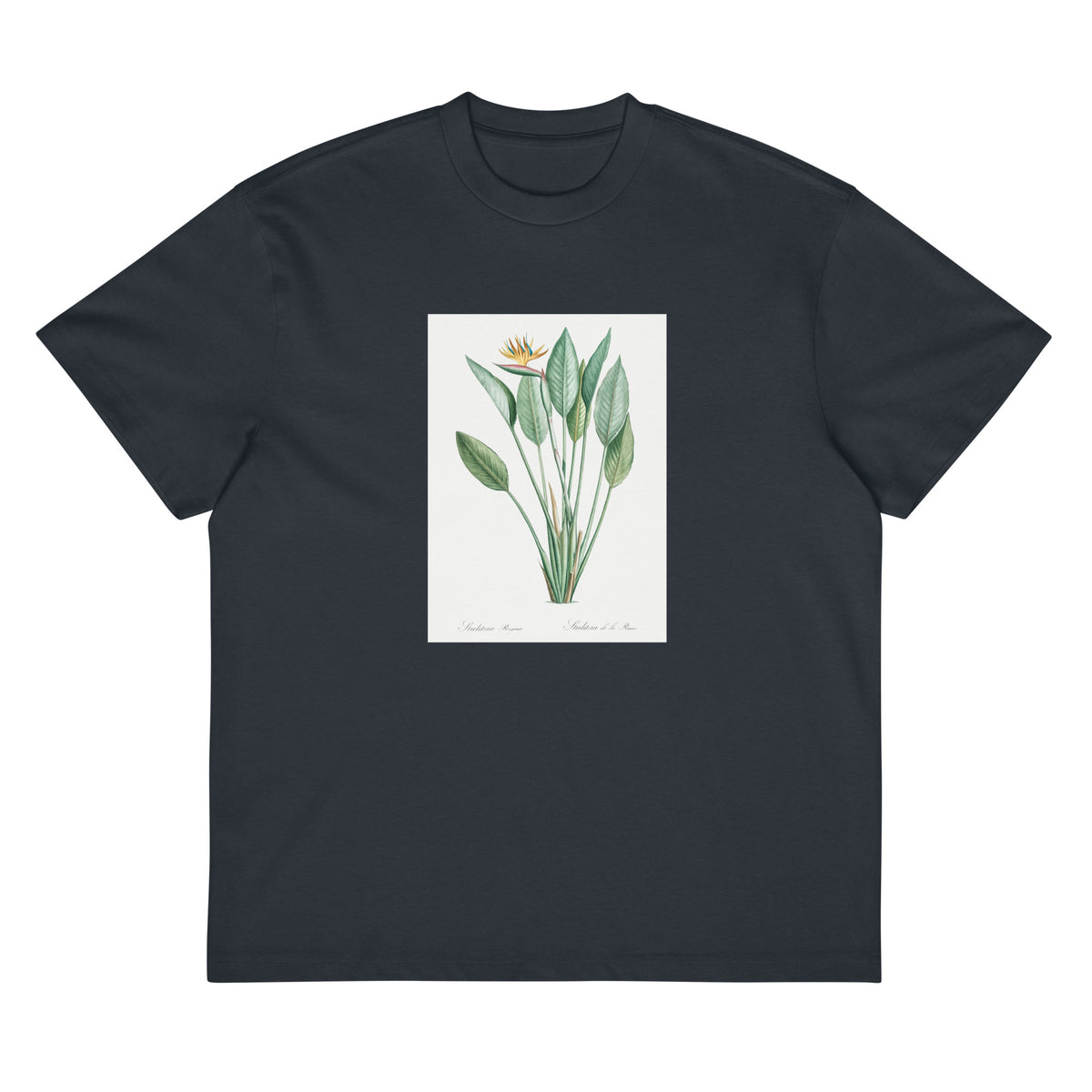 Navy T-shirt Bird Of Paradise Illustration II Signature
