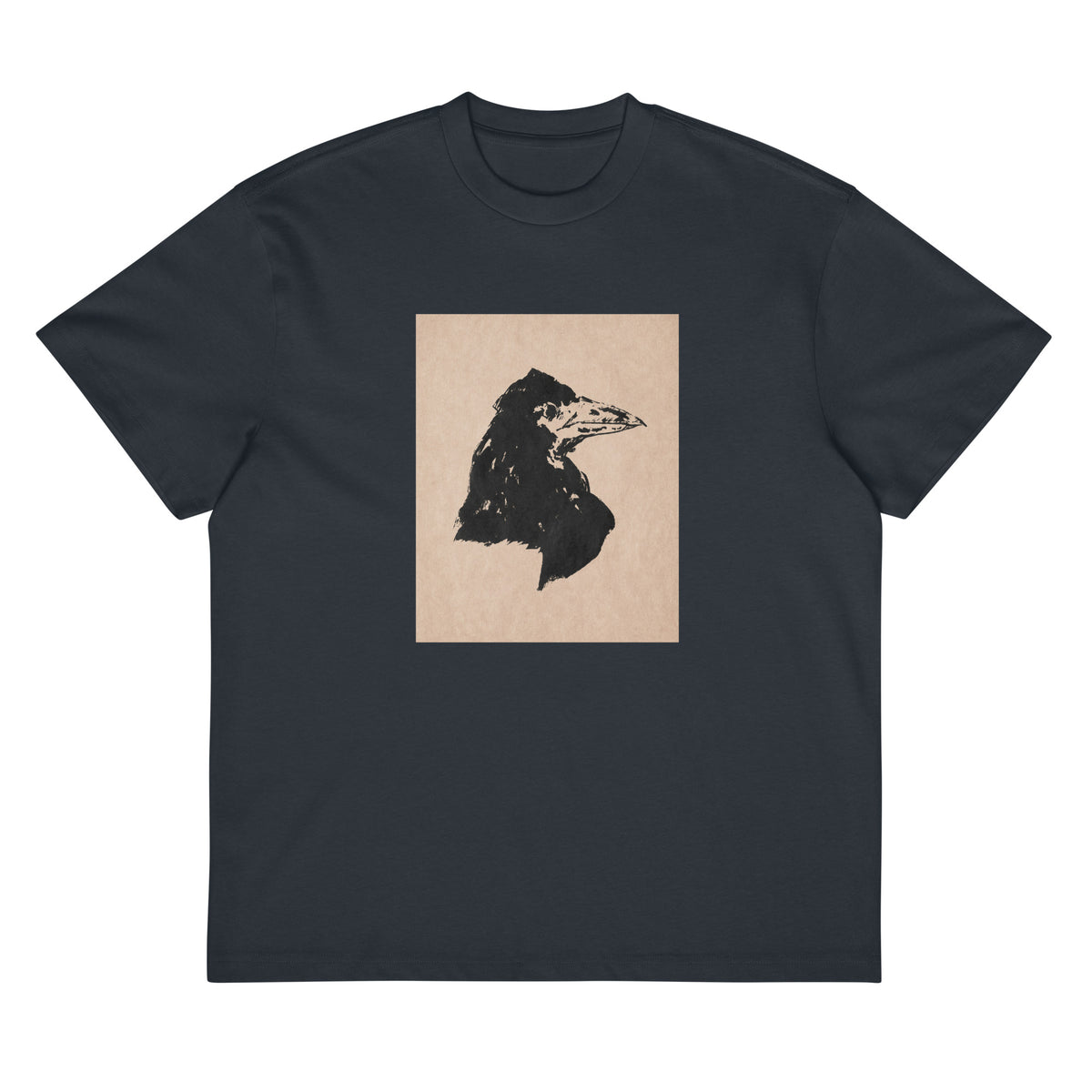 Navy T-shirt Raven Head Print In High Resolution Signature