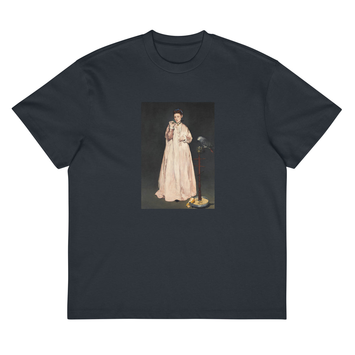 Navy T-shirt Young Lady In 1866 Painting In High Resolution Signature