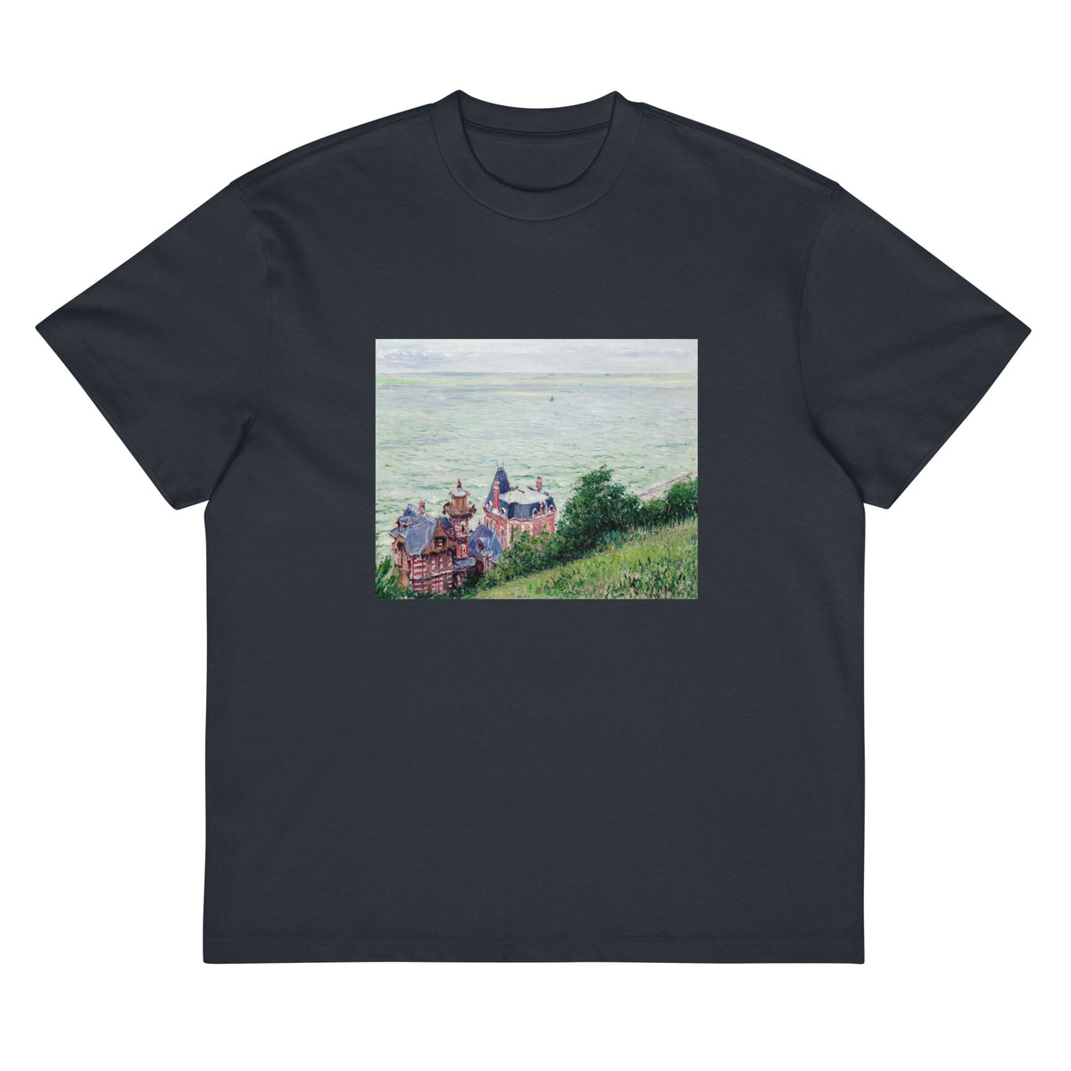 Navy T-shirt Villas At Trouville Painting In High Resolution Signature