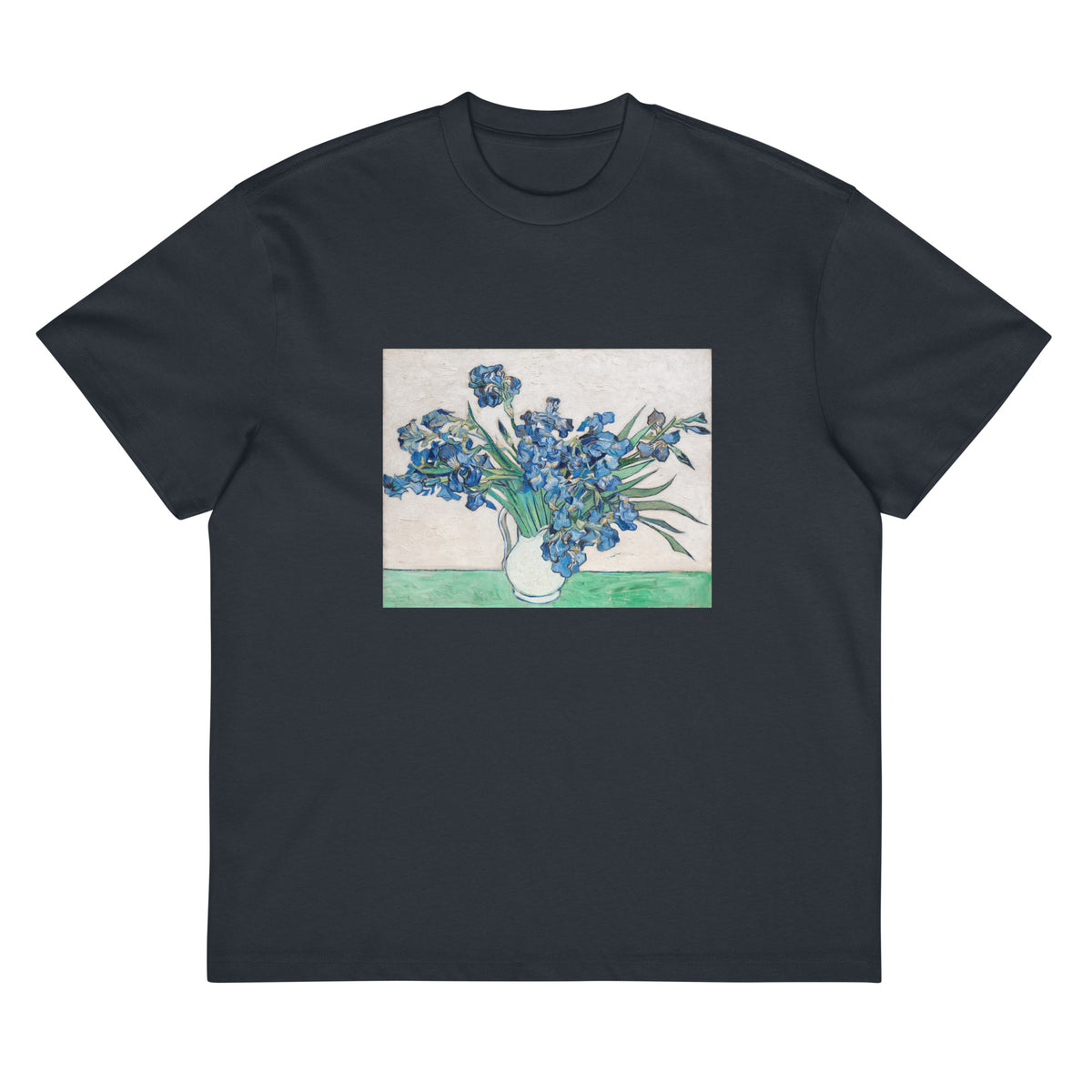 Navy T-shirt Vincent Van Gogh S Irises Signature