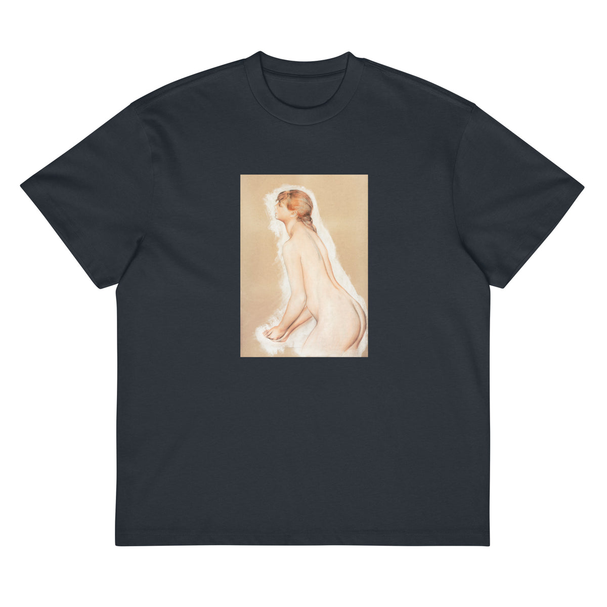 Navy T-shirt Splashing Figure Study For The Large Bathers Signature
