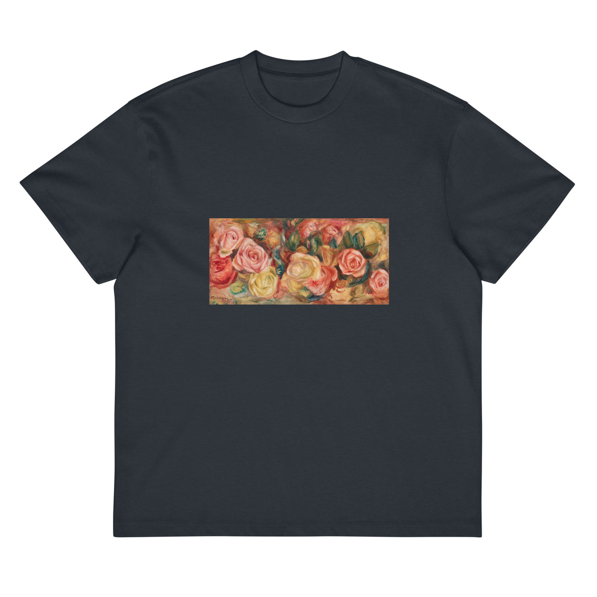 Navy T-shirt Roses Renoir Signature