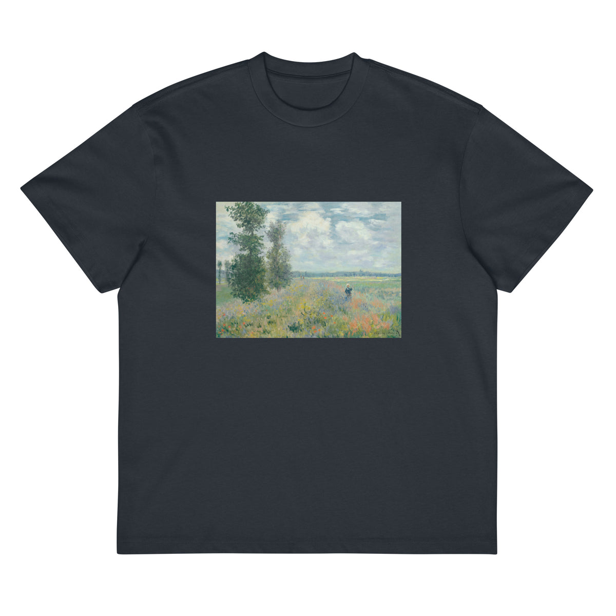 Navy T-shirt Poppy Fields Near Argenteuil Signature