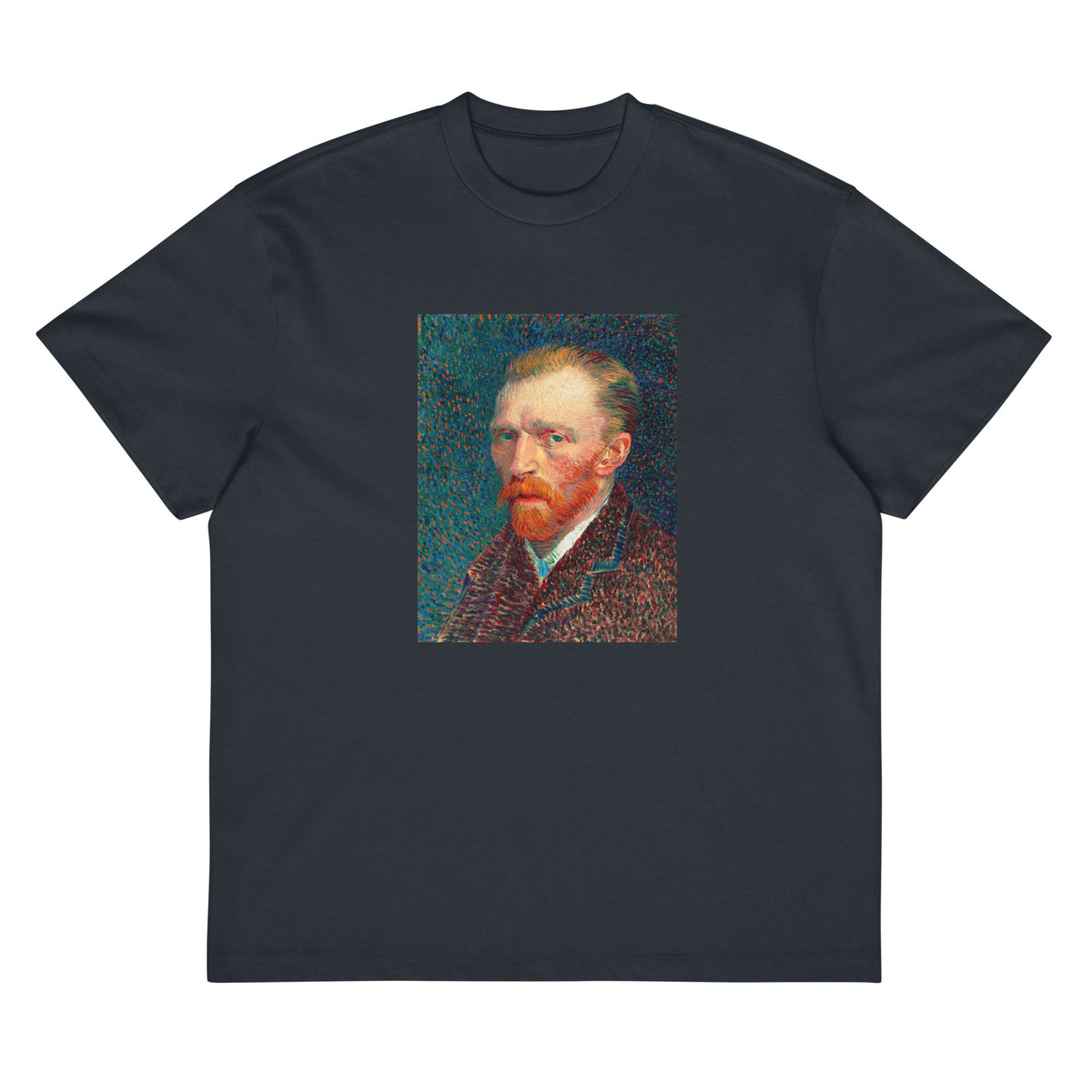Navy T-shirt Vincent Van Gogh S Self-Portrait Famous Artworks Signature