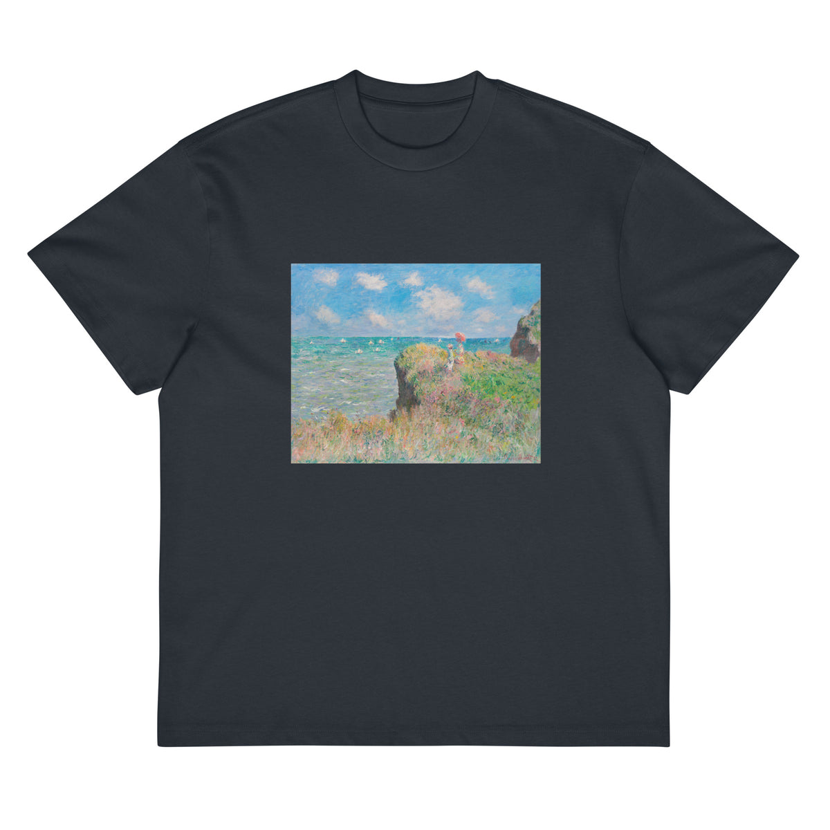 Navy T-shirt Cliff Walk At Pourville Signature