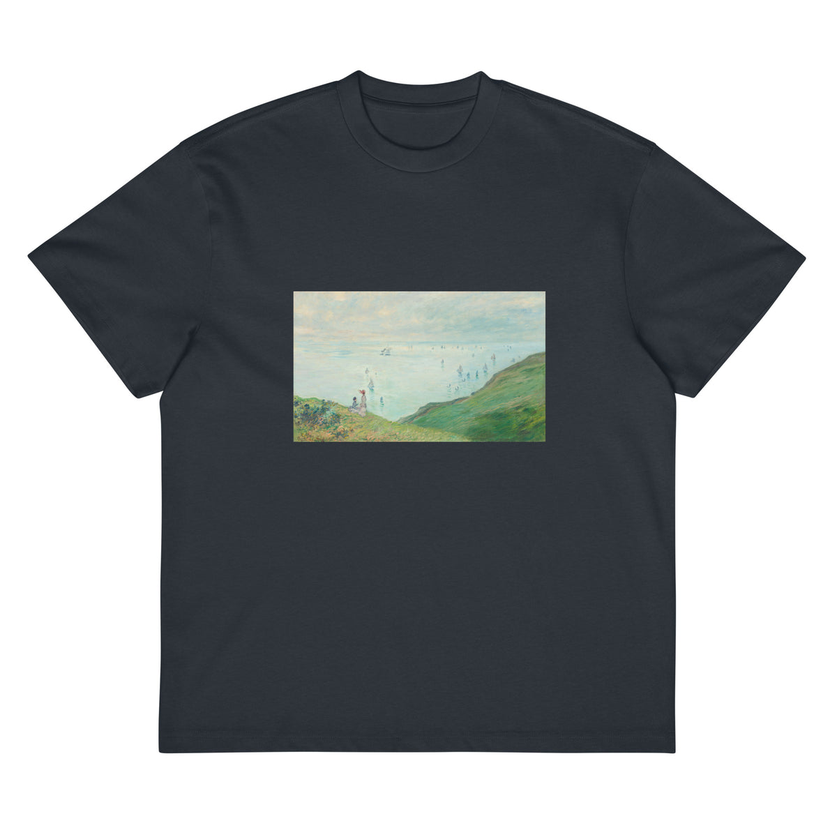 Navy T-shirt Cliffs At Pourville Signature