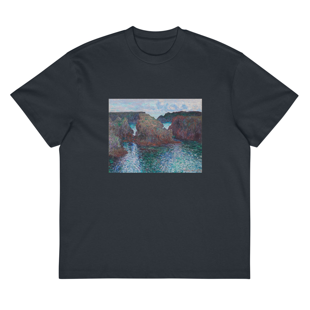 Navy T-shirt Rocks At Port-Goulphar Belle- Icirc Le Signature