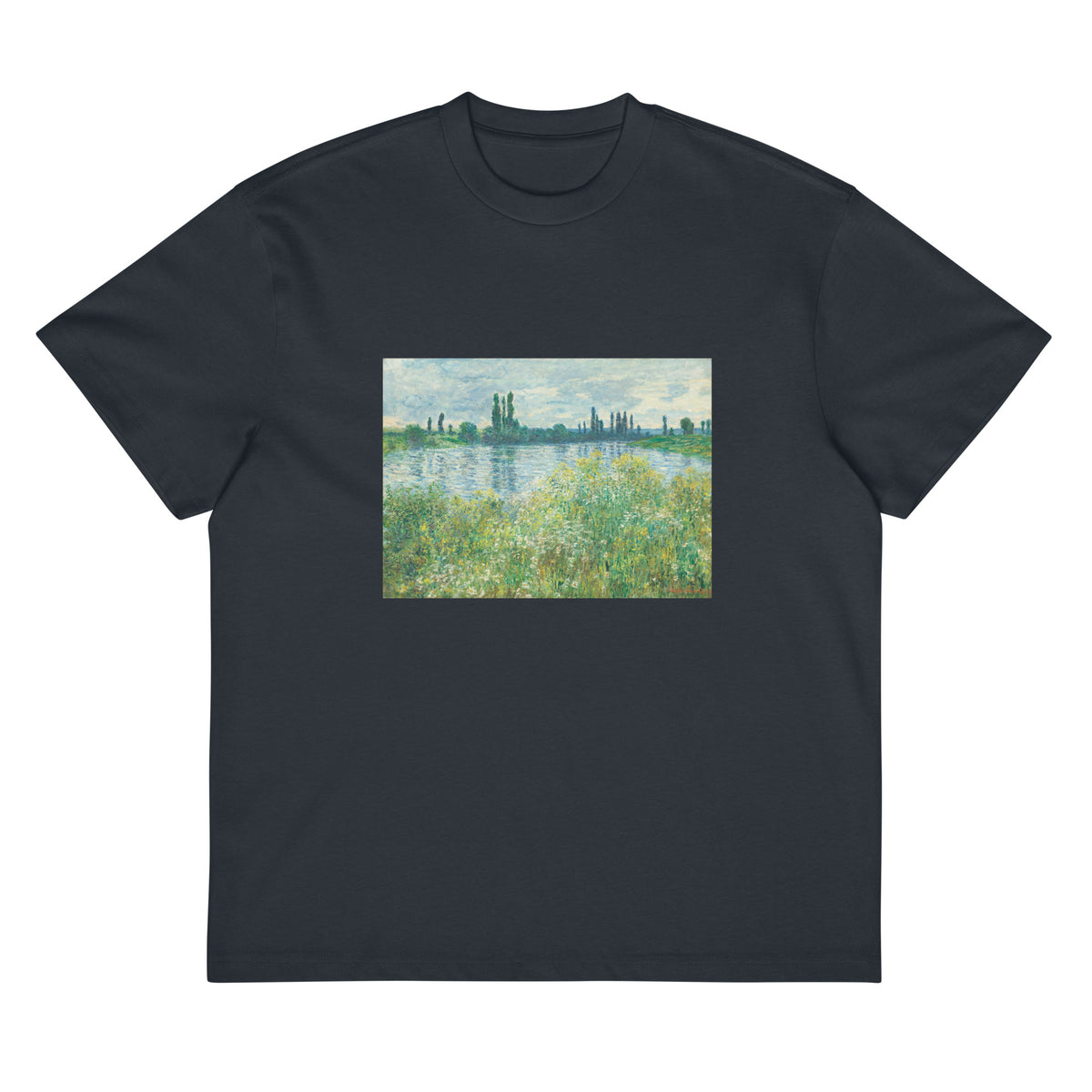 Navy T-shirt Banks Of The Seine Vetheuil Signature